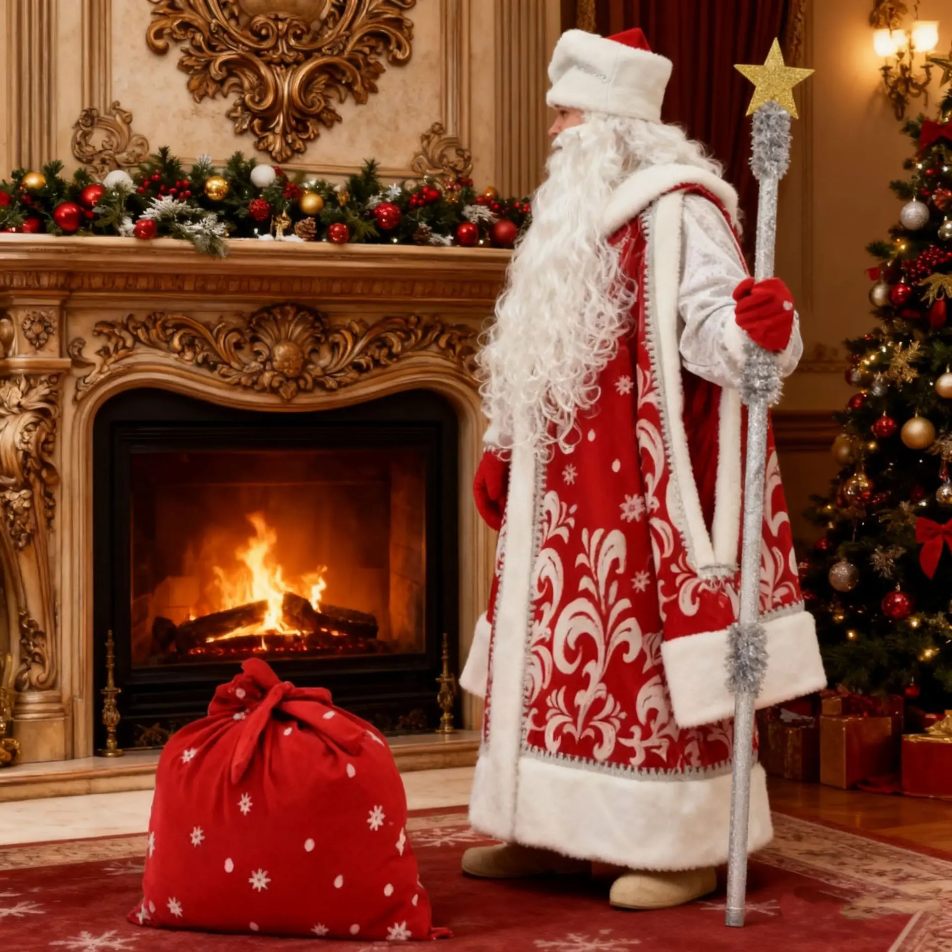 2026 جديد الروسية سانتا كلوز كرنفال تأثيري حلي السنة الجديدة ملابس للرجال زينة عيد الميلاد أزياء الهالوين #3