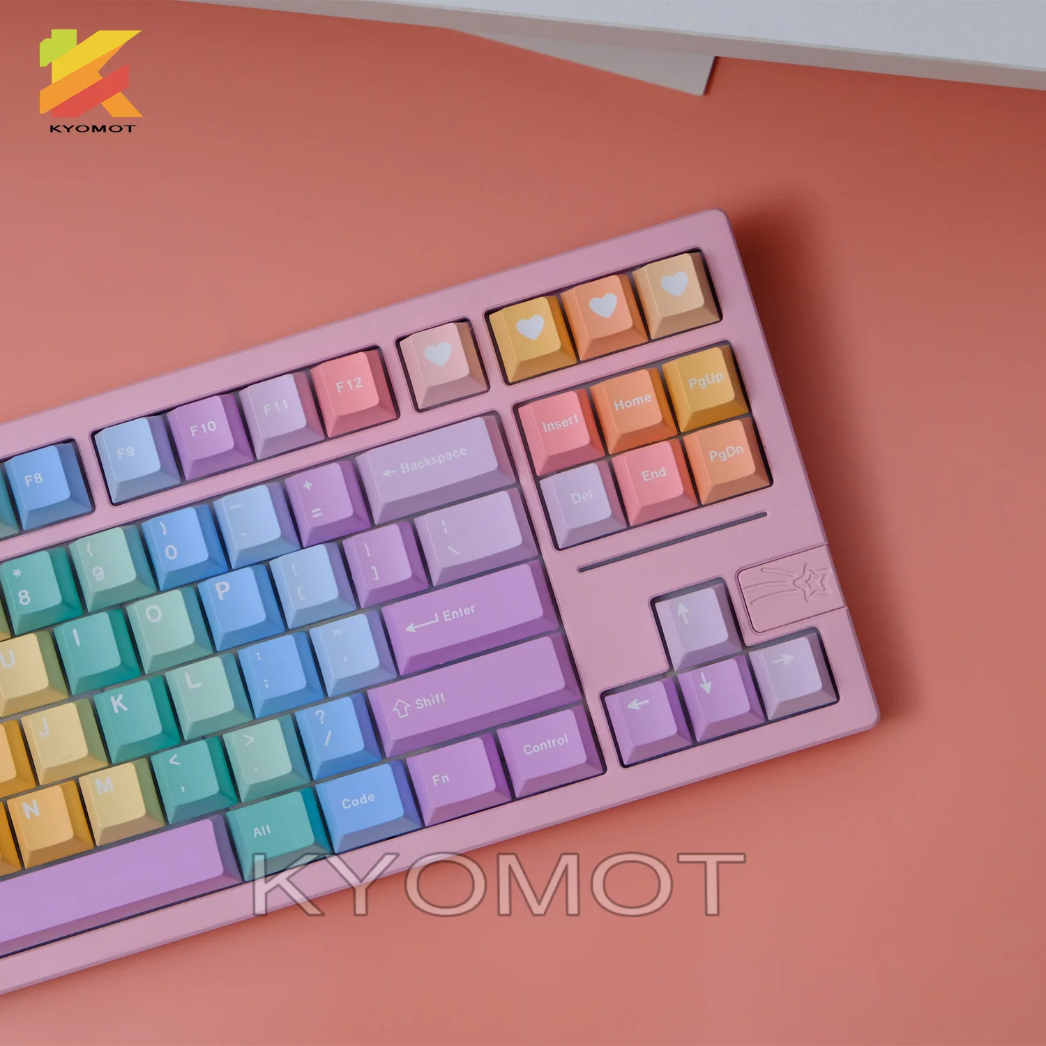 

KYOMOT градиентные липкие колпачки для клавиш 150 клавиш цвет PBT Cherry Profile милые колпачки для игр с индивидуальной раскладкой ISO механическая клавиатура