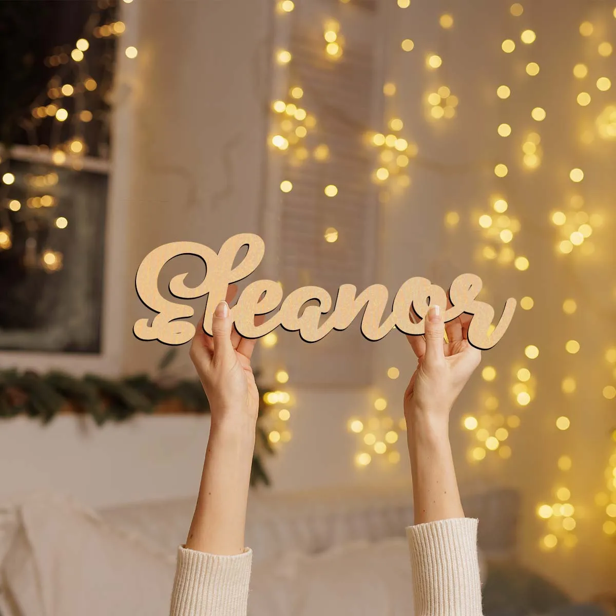 

Деревянная табличка с надписью на заказ, 1 шт., мультяшный дизайн «Элеонор», прочная, для улицы