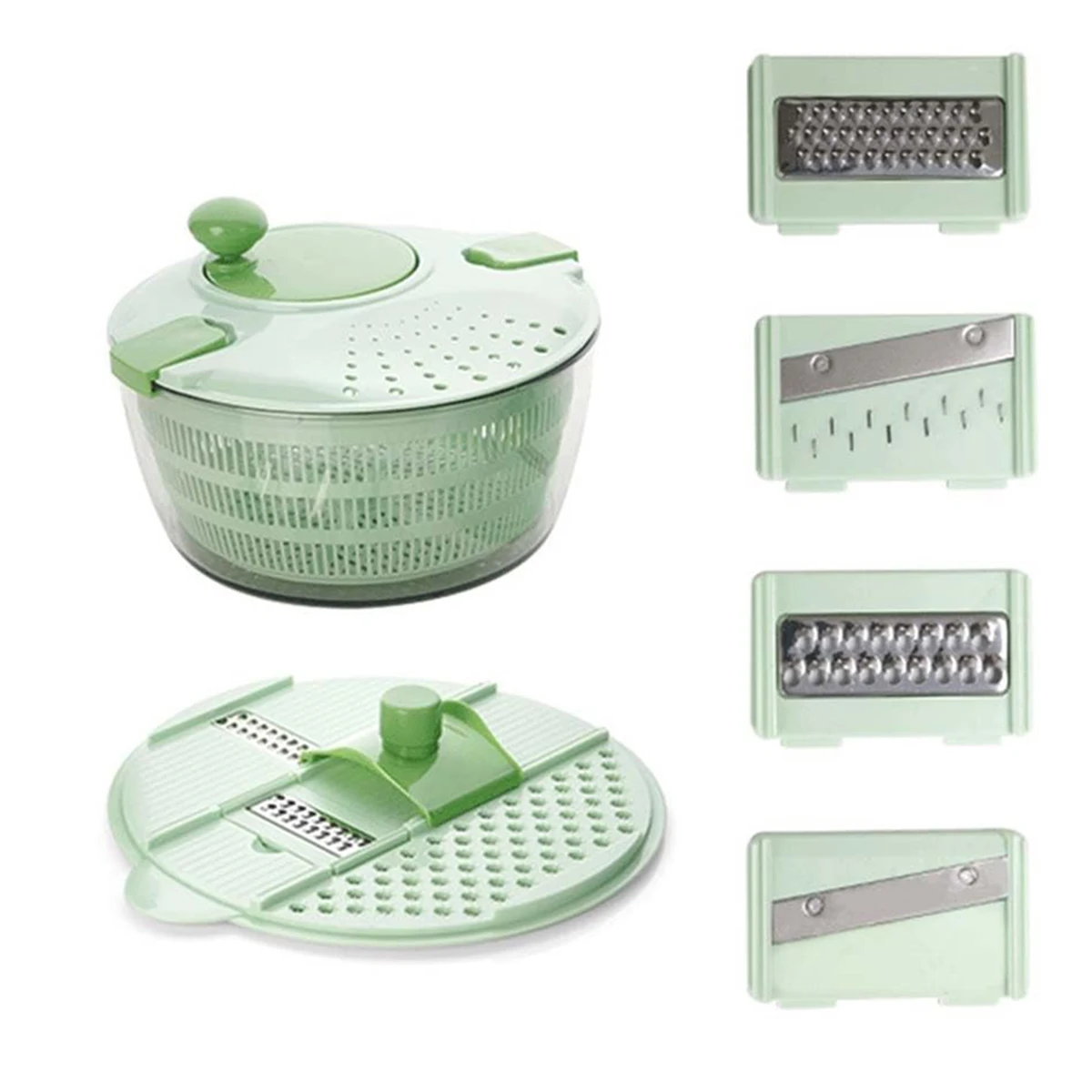 

2 In1 Vegetable Cutter Large Capacity Dehydrator Vegetable Drainer Salad Spinning Dryer Washing Basket Kitchen Gadgets