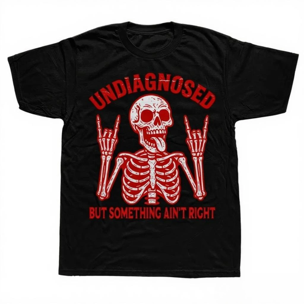 مضحك غير تشخيص ولكن شيء ليس صحيح تي شيرت الرجال القطن الفكاهة الشارع الشهير تي شيرت قصير الأكمام للجنسين ملابس فضفاضة