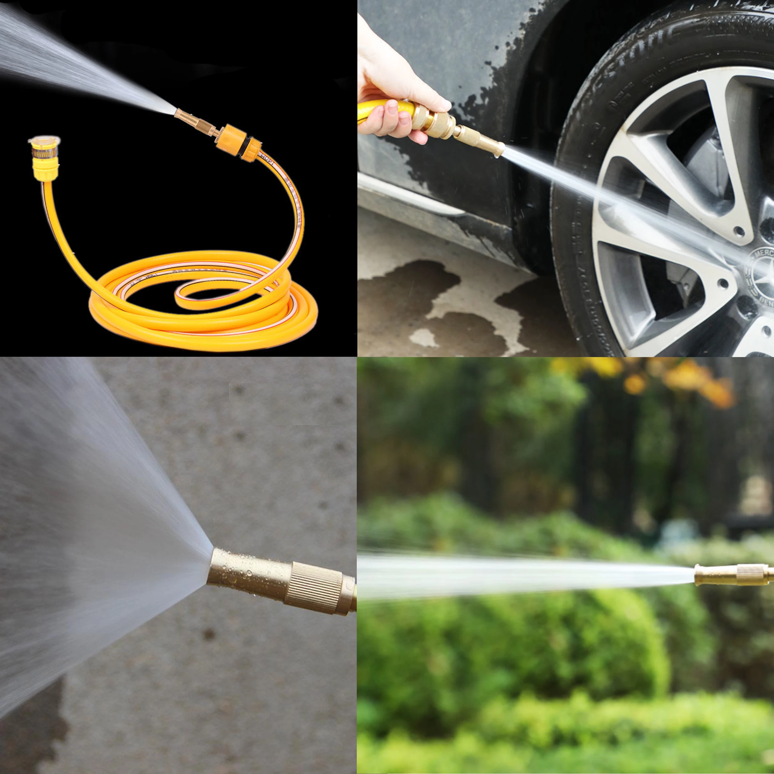 Aluminum Alloy Water Gun Garden Irrigation Direct Spray Hose Nozzle Flowerbed Lawn Plant Watering Sprinkler Car Washing Cleaning