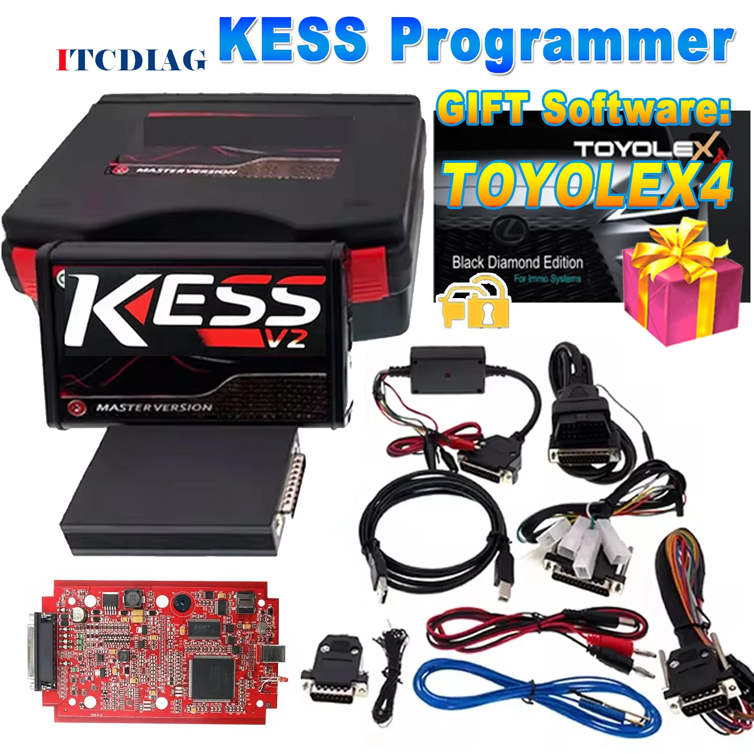 

Для KESS V2 V2.8 Red PCB и KTAG V7.020 4 светодиодный ECU чип-тюнинг программатор отправка TOYOLEX4 программное обеспечение Бесплатный подарок ящик для инструментов PK KTAG