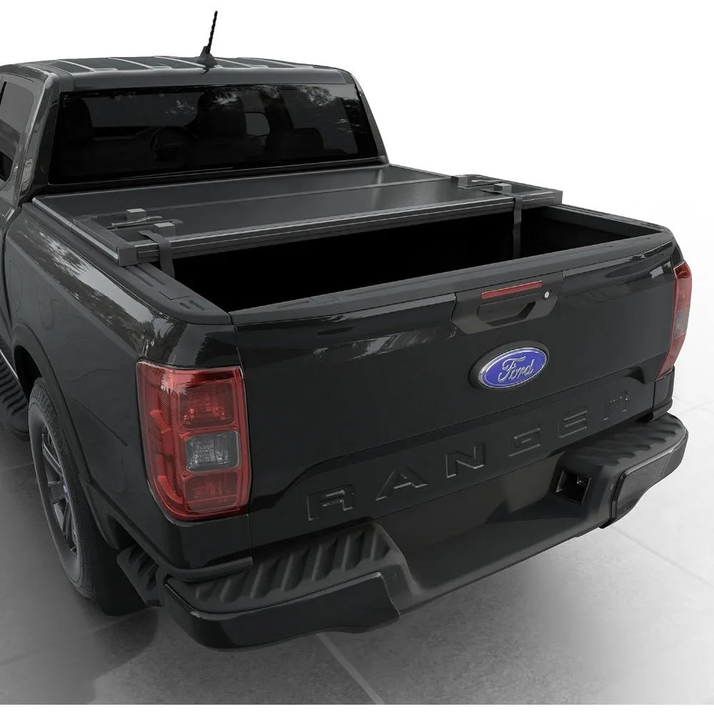 غطاء تونيو لسرير الشاحنة الصلب ثلاثي الطي متوافق مع سرير فورد مافريك 2022-2025 بطول 4.6 قدم (54.4 بوصة) #6