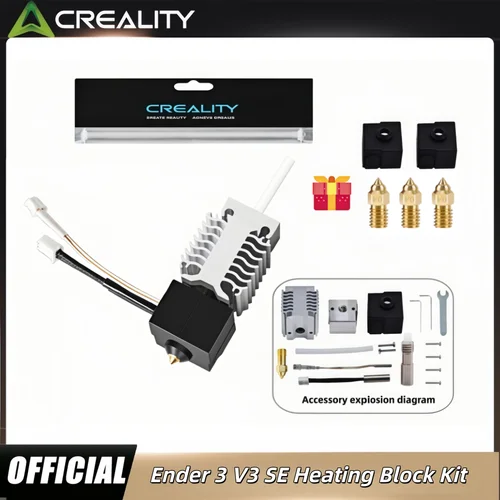 Creality Ender 3 V3 SE Hotend Kit y bloque calentador Hotend extrusor/disipador de calor/termorgo/tubo de varilla calefactora para Ender3 V3 SE