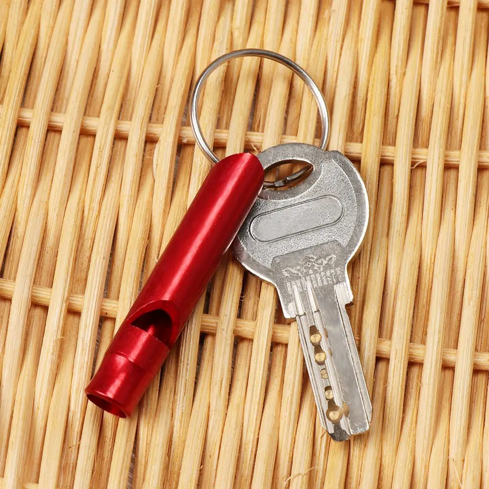 2PCS Camping Survival Whistle Small Size Colorful Whistle Aluminum Emergency Training Whistle With Keyring Outdoor EDC Tools