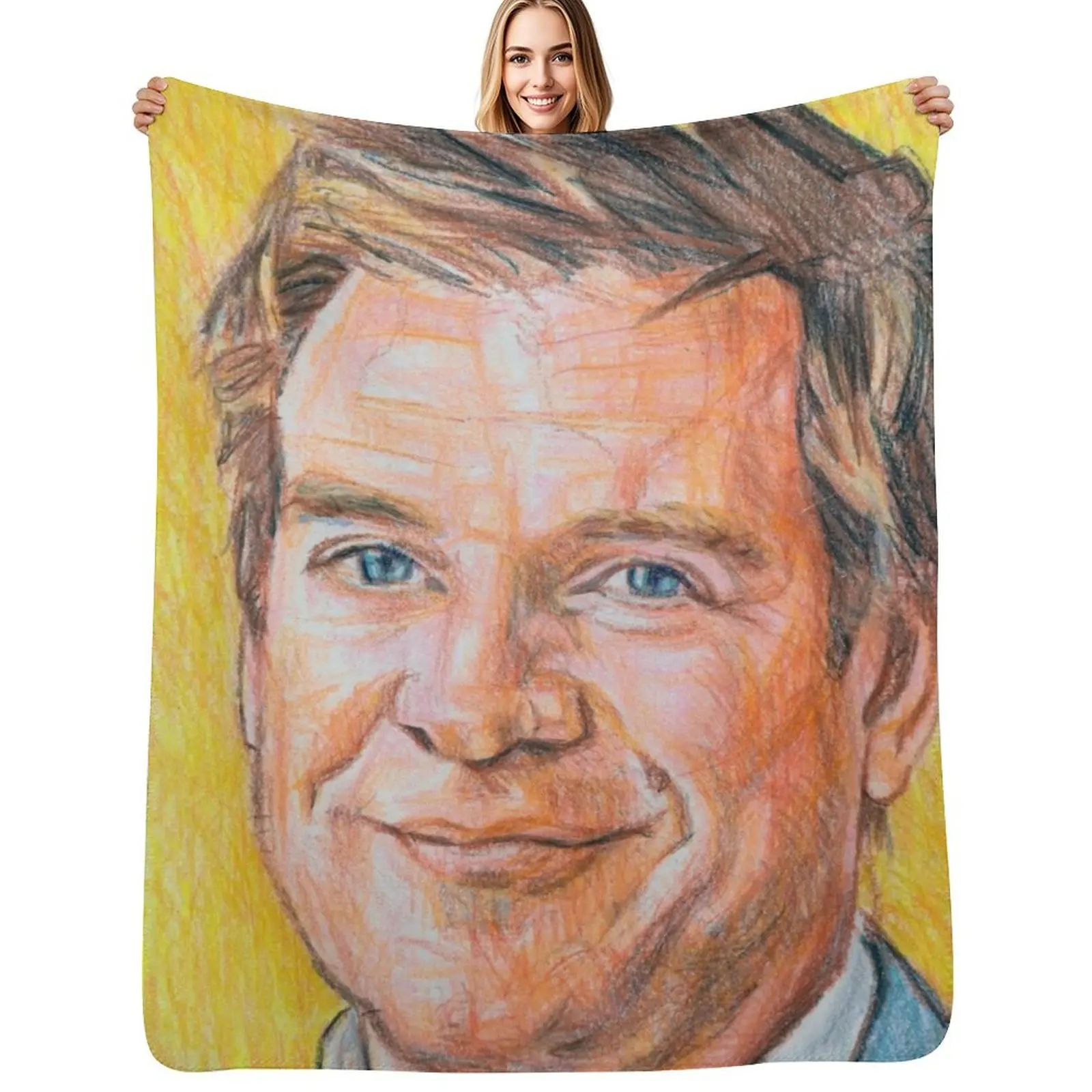 

Michael Weatherly Throw Blanket halloween Warm Picnic Multi-Purpose Blankets