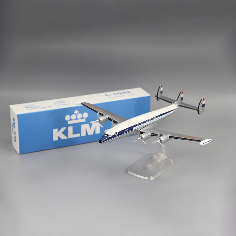 1:125 Scale KLM Lockheed L1049 L-1049 Airlines ABS Plastic Airplane Model Toy Aircraft Plane Model Toy for Collection