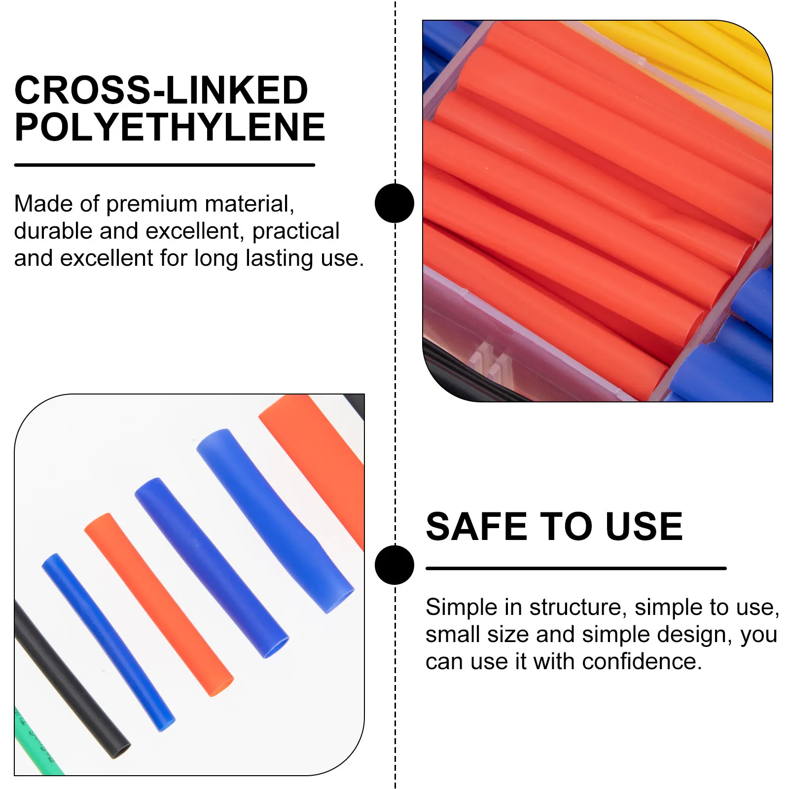 

800Pcs Professional Heat Shrink Tubing Kit Pre Cut Size Easy Practical Wire Bundling Mechanical Protection Daily Repairs