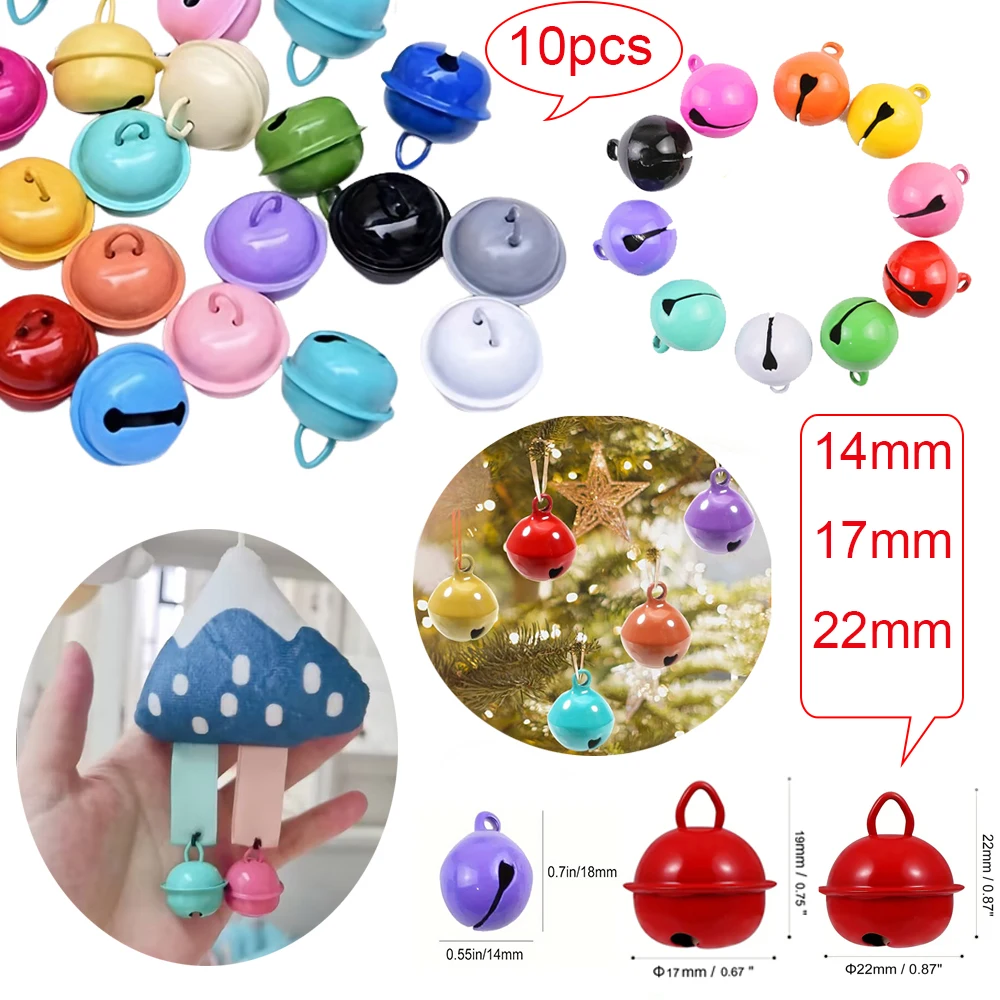 قلادة سلسلة مفاتيح بجرس معدني ملون ، ألوان مختلطة ، تصنعها بنفسك ، إكسسوارات مجوهرات عيد الميلاد ، قطرها 17-22 ، 10 #1