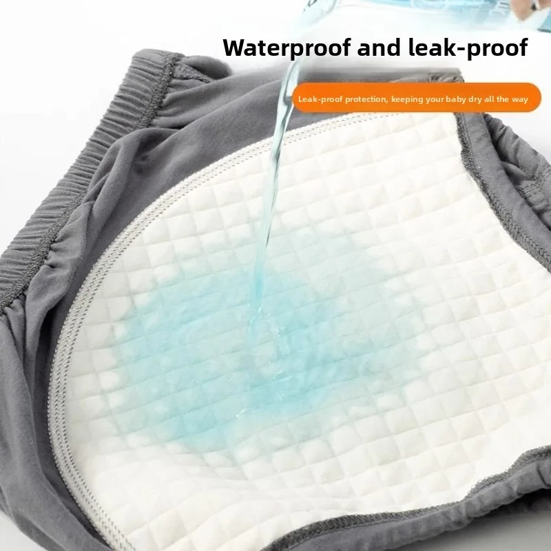 قابل للغسل وقابلة لإعادة الاستخدام حفاضات الكبار السراويل مقاوم للماء سلس البول الملابس الداخلية النساء الرجال كبار السن مكافحة تسرب حماية التبول اللاإرادي #4