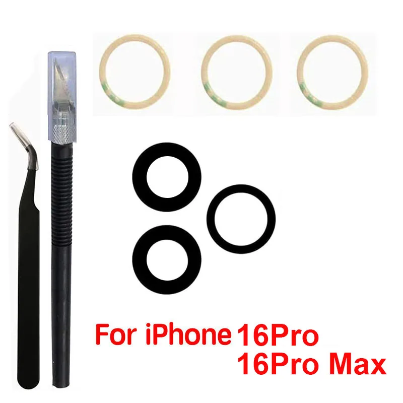 Saphir-Rückkamera-Objektivglas für iPhone 12 13 Mini 14 15 Plus 17 Pro Max – Ersatzteile für die Reparatur der Rückkamera mit 3M-Klebstoff & Werkzeugen