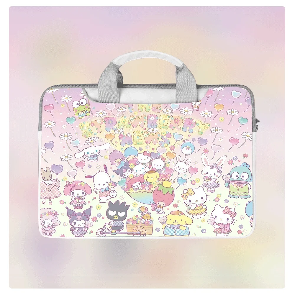 

Hello Kitty Red Laptop Bag 12 13 14 15 15.6 16Inch PU Leather Shoulder Bag Waterproof Sleeve for Apple Dell Huawei Notebook New