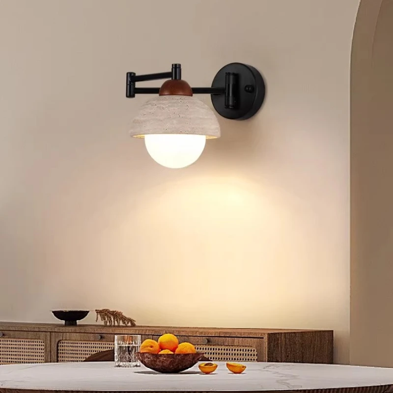Nordic Swing Arm Wall Lamp Telescopic Reading Light for Bedroom Vintage Foldable Wall Sconce Modern Extendable Indoor Lighting