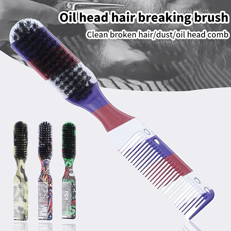 New Type Double-sided Beard Styling Brush Shaving Beard Salon Cleaning Beard Neck Brush Professional Barber Hair Cutting Comb