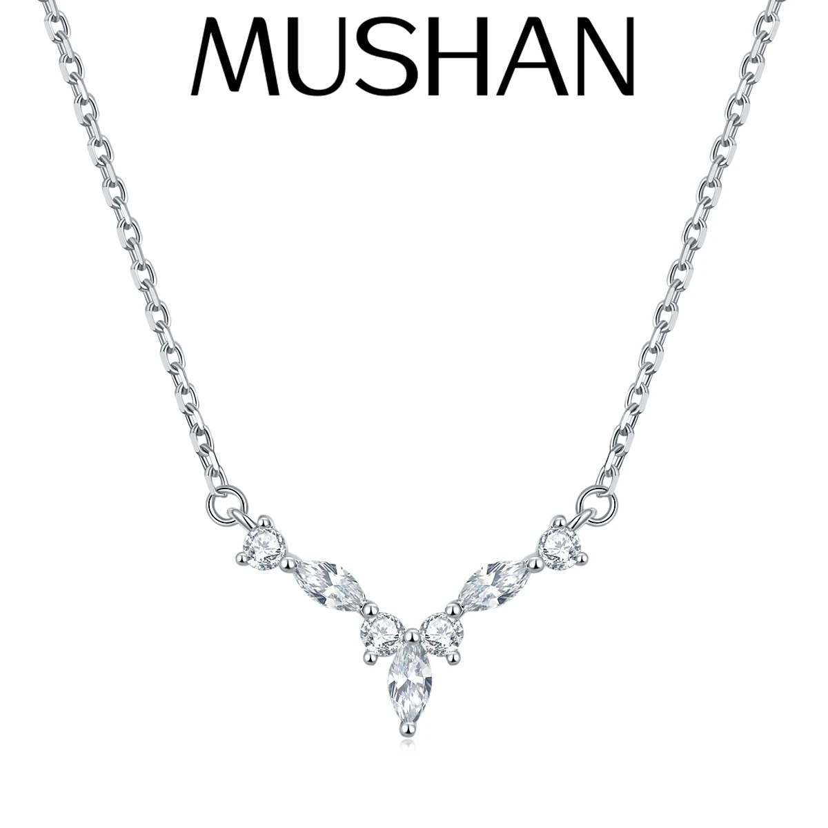 

MuShan Jewelry 925 Sterling Silver Necklace Pendant Chain HCD Gemstones Bridesmaid Gift Timeless Style Women Necklaces Jewelry