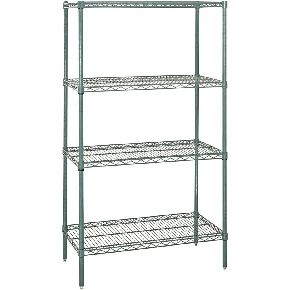 

42x14x54 Carbon Steel Wire Shelving Kit, 600 lb Capacity, Epoxy Green, Non-Slip
