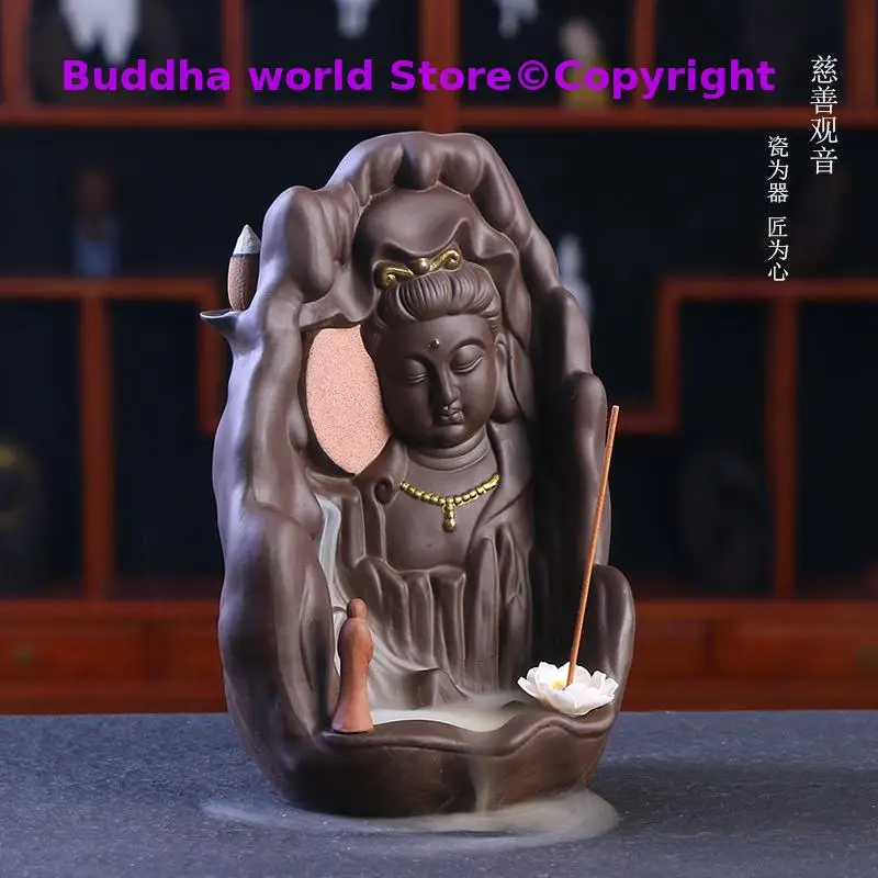 2025  large # fashion COOL Buddhism ART HOME bless family Safe CHAN DAO Ceramic Guan yin Bodhisattva Buddha Ornament statue