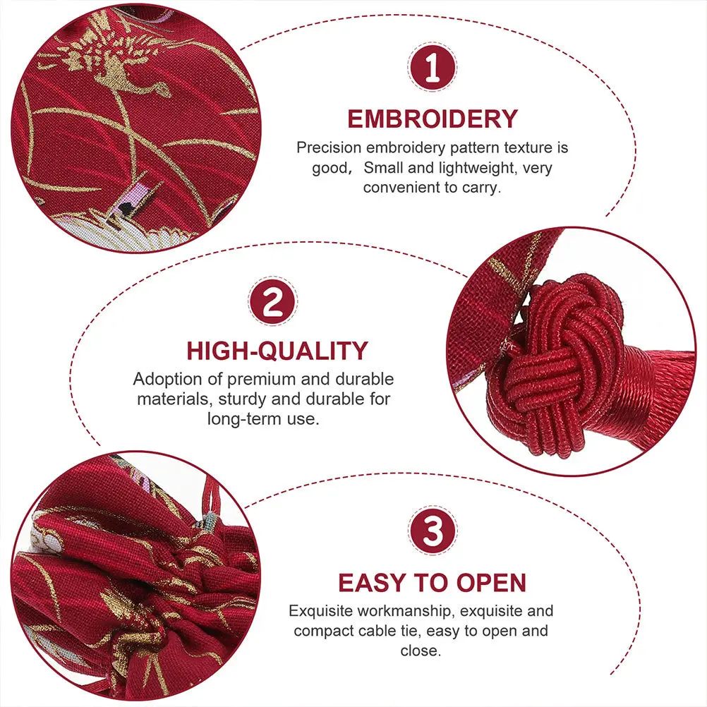 

3pcs Delicate Sachet Bag Portable Cotton Pouch Chinese Empty Sachet Holder Festival Decorative Accessory Air Freshener Pouch