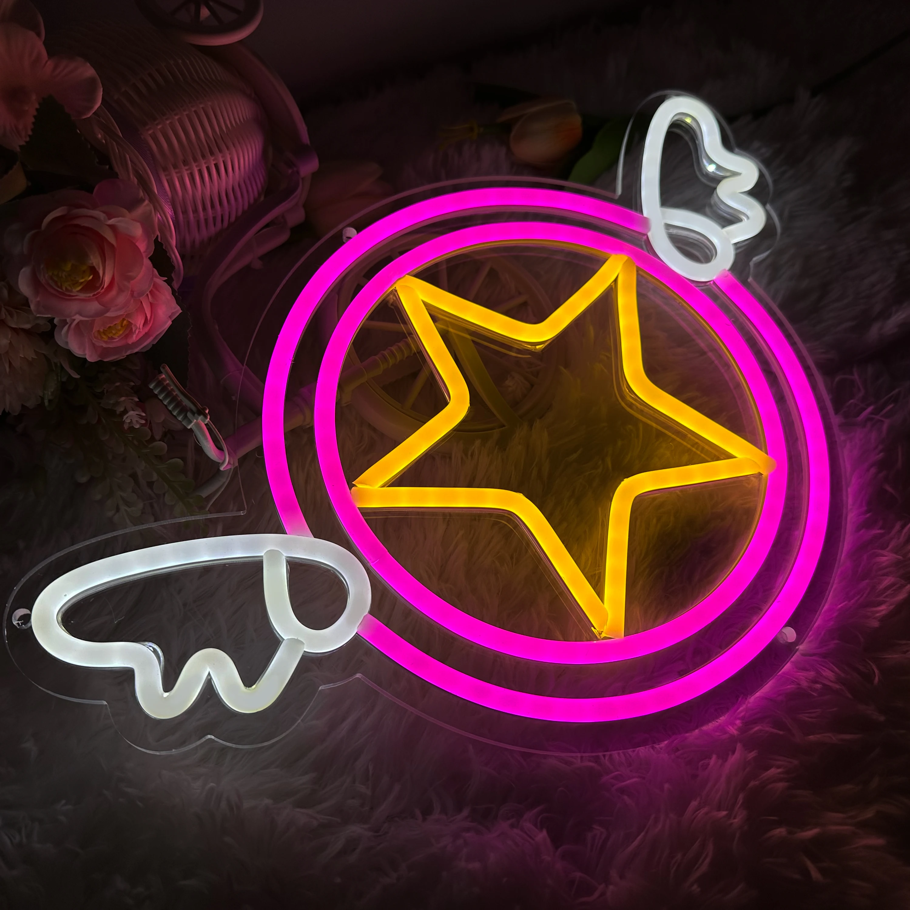 Imagem -04 - Marinheiro Vara Mágica-lua Anime Led Kawaii Neon Sinal de Luz Decoração da Parede Interior Pendurado Menina Presente Aniversário Quarto Casa Decoração