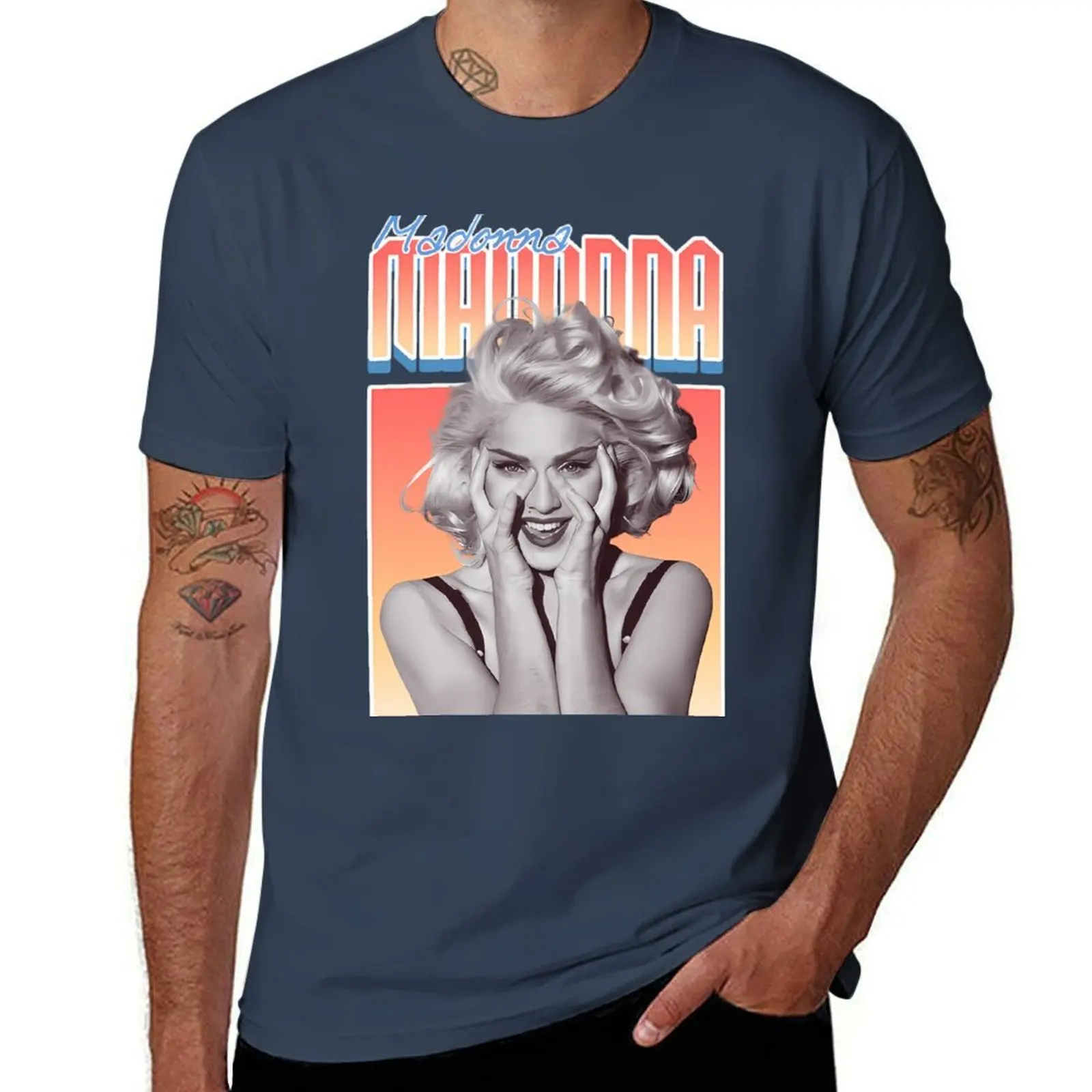 

Vintage Qeen of Pop 80s - Love of My Life Madnná T-Shirt Basic All Season Solid T-Shirt