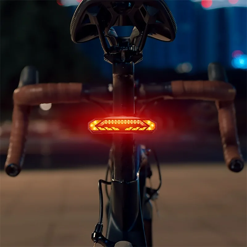 Weste BIKING Bicikli riasztó Zárkózott Kormánymű Féklámpa IP65 Vízhatlan esőköpény USB töltés Bicaj Farok ligh Kerékpározás Biztonság anty Lopásdiejenige amaz riasztó