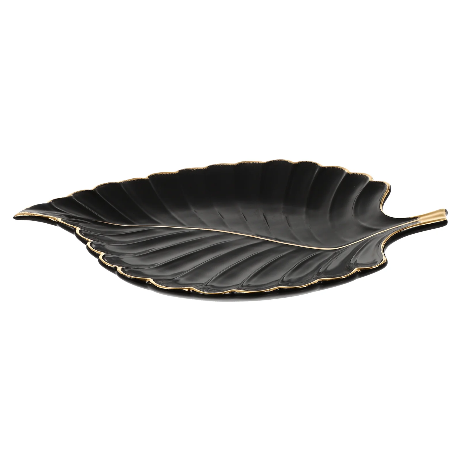 1Pcs Nordic Style Leaf Shape Ceramic Jewelry Storage Tray Compact Desktop Organizer for Rings Earrings Trinkets