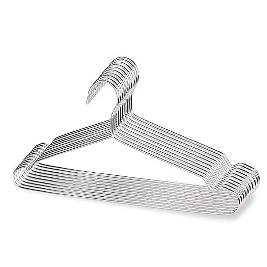 KUUJOJO Kleiderbügel, robuster, langlebiger Kleiderbügel aus Edelstahl und Metall, robust, rutschfest, schlank, platzsparend, 16,5 Zoll