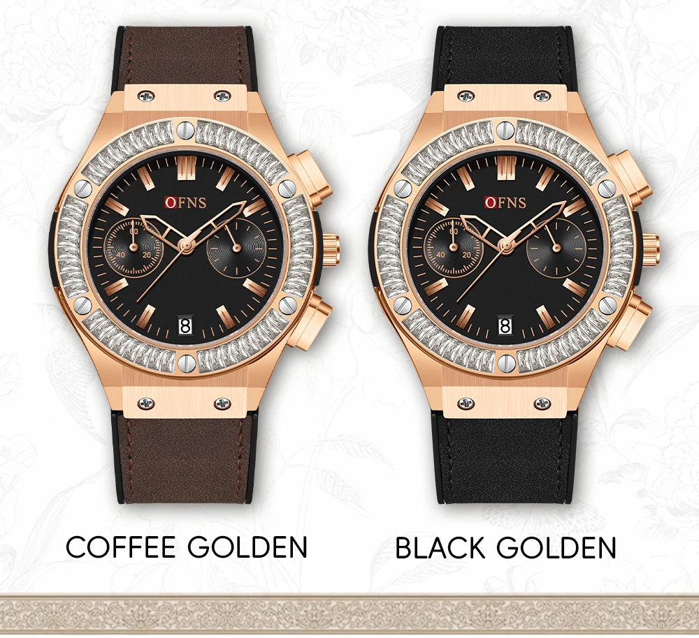 OFNS 1530 Reloj de cuarzo de lujo para mujer de negocios Calendario resistente al agua Luz nocturna Reloj de cuarzo simple de moda para mujer