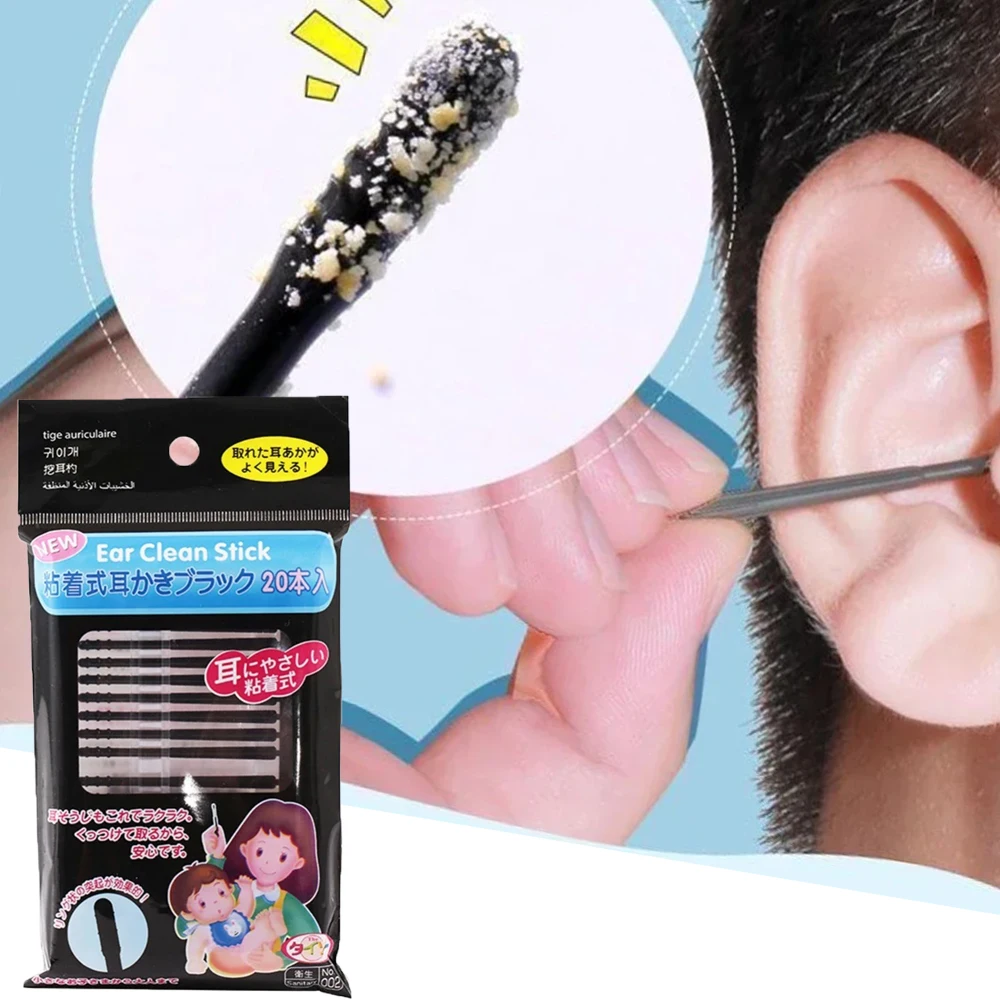 5Bag Reusable Adhesive Earpick with Soft Rubber Head Washable Ear Wax Removal Tool for Safe Ear Cleaning Sticky Earpick