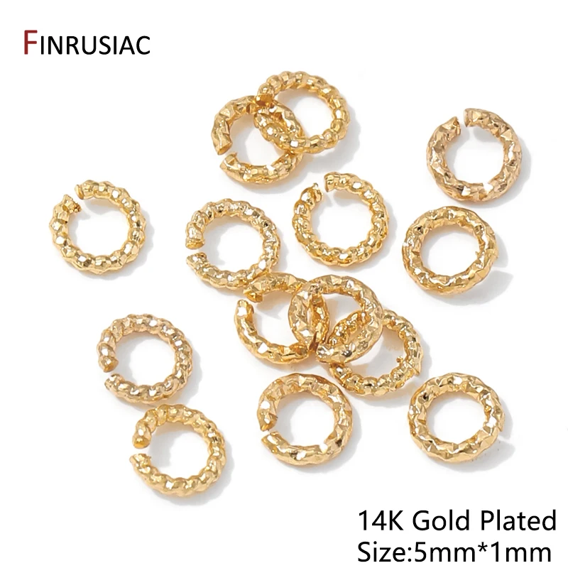 14K vergoldetes Messing, rund, gedreht, offen, geteilte Ringe, Biegeringe, Verbindungsringe für DIY-Schmuckherstellungszubehör – Detail 16