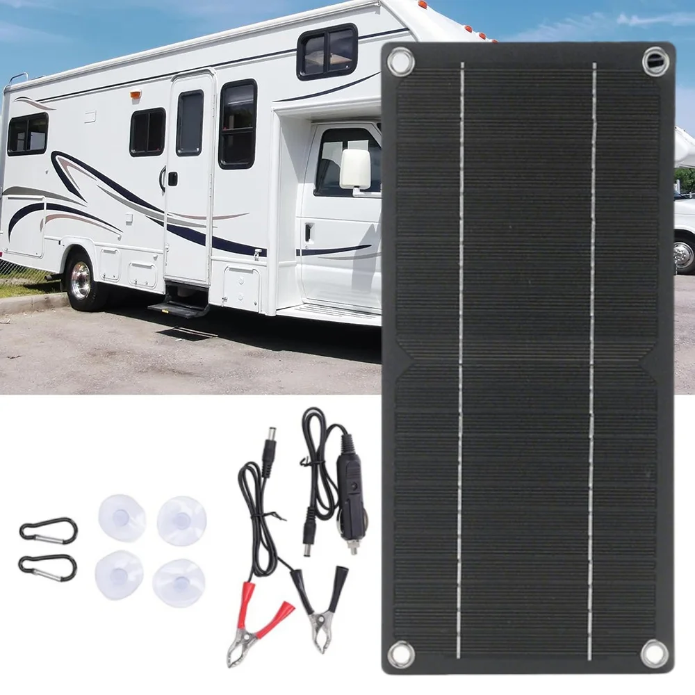 Solarpanel, 12 V, Solarzelle, Solarladung, mehrfacher Sicherheitsschutz für Telefon, Wohnmobil, Autoladegerät, Notfall-Batterieversorgung im Freien