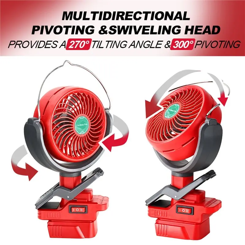 2026 New Cooling Fan Cordless Portable Clip Fan For Milwaukee 18V Battery, Battery Powered For Car, Home Outdoor,Camping