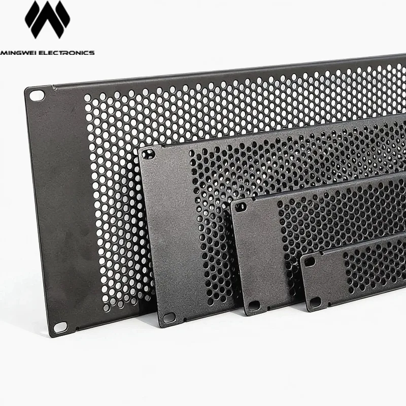 MW Audio 19 Inch Rack Mount Vent Panel 1U 2U 3U 4U Metal Mesh Grille for Cabinet Cooling