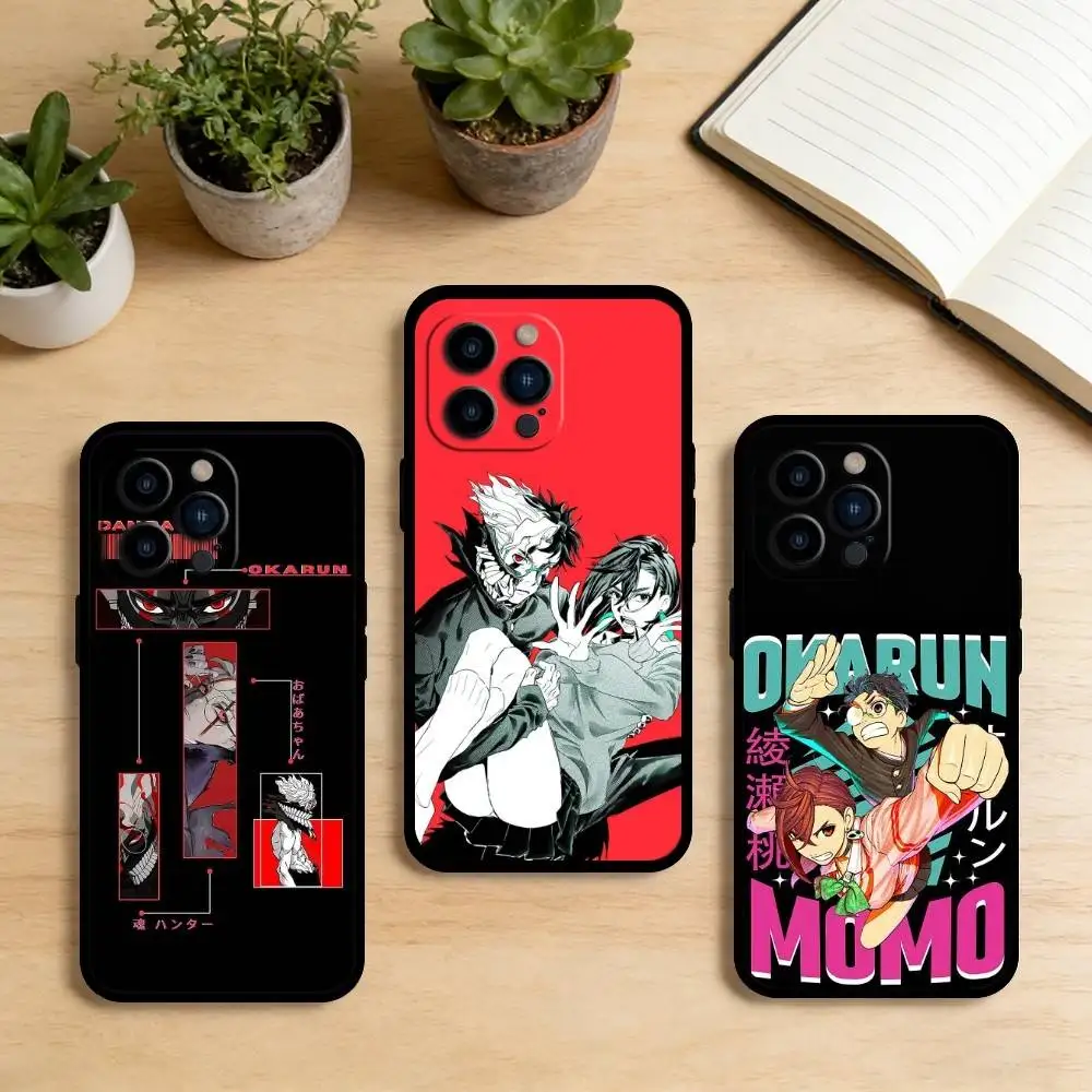 

AAA Hot anime Dandadan pattern design Phone Case For iPhone 17,16,15,14,13,12,11 Plus,Pro Max,XS,Soft Silicone Black Cover