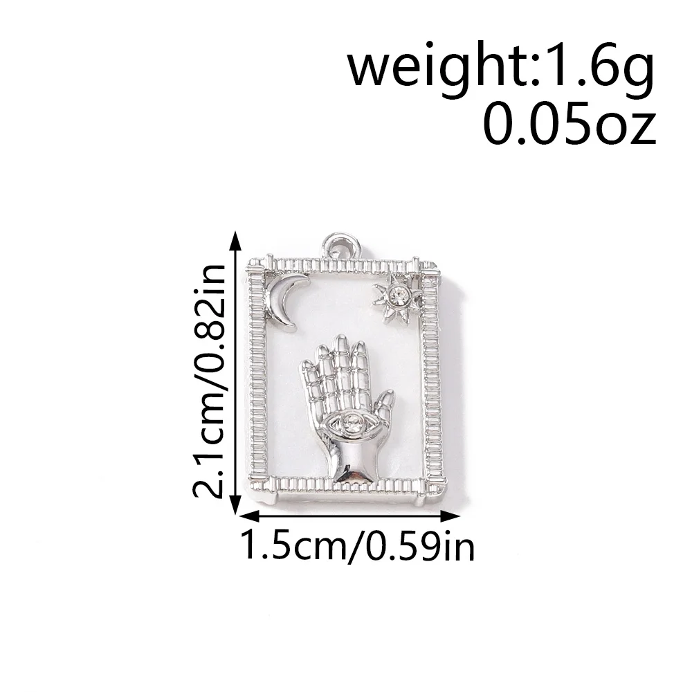 Tusember 5 Stück vergoldete Tarot-Stern-Mond-Böses-Auge-Hamsa-Hand-Anhänger Talisman-Charms für DIY-Schmuckherstellung, Halsketten, Ohrringe – Detail 24