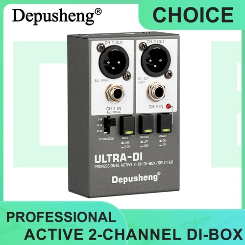 Imagen 1 del producto Depusheng DI BOX Sistema de audio activo de dos canales Equipo de audio de alta frecuencia Guitarra eléctrica y instrumentos de escenario