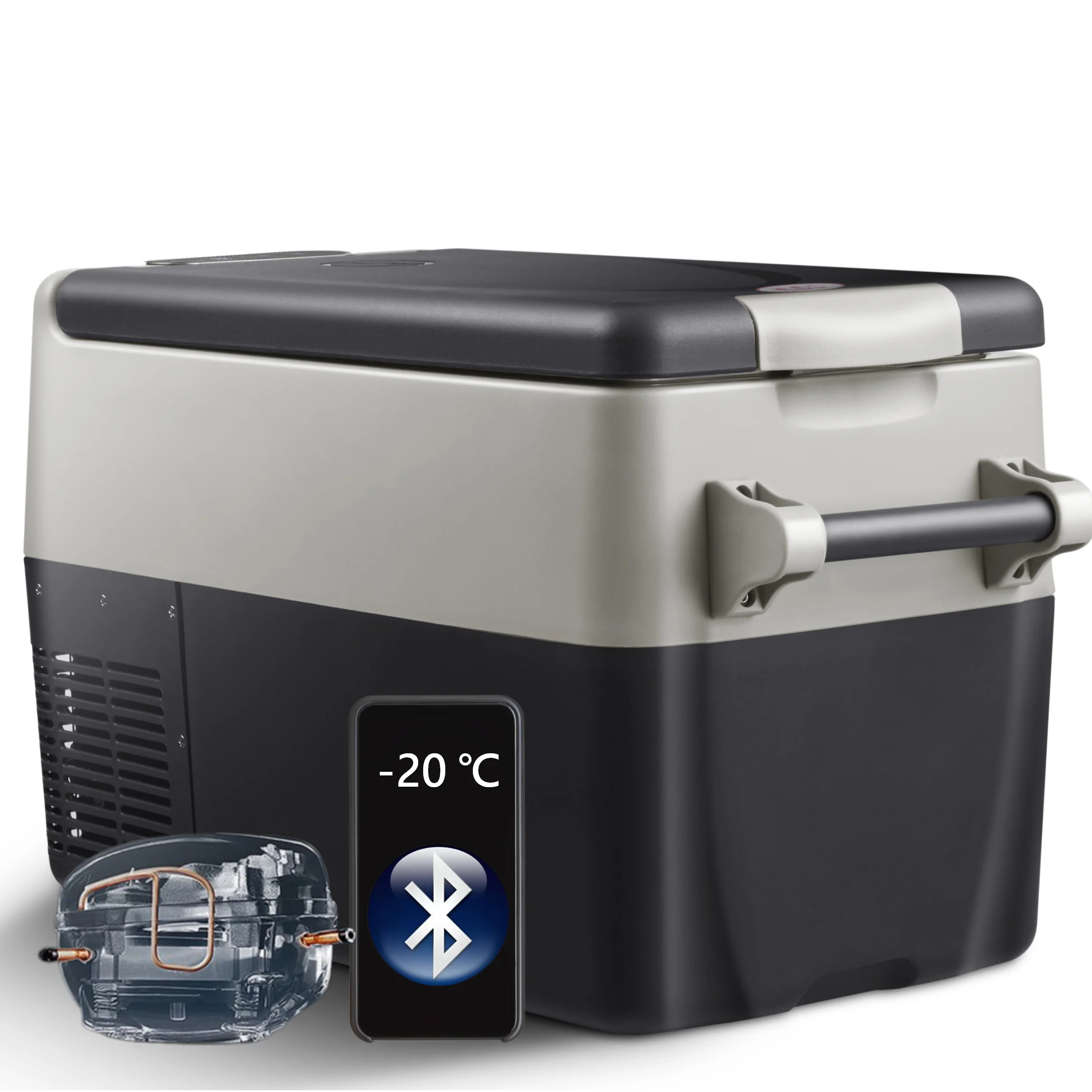 FDE30 30L DC 12V 24V Compressor Holiday Double Zone Display Handle Fast Cooling Car Fridge
