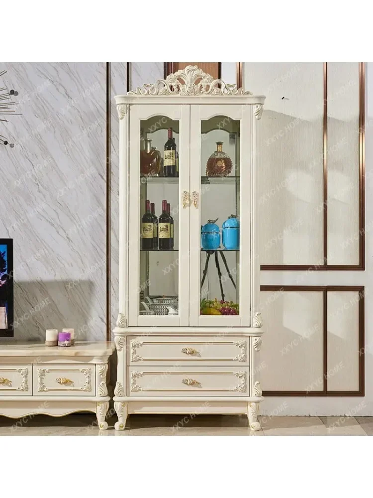 Wine Cabinet Wall Single and Double Door Storage Organizer Curio Cabinet Simple Floor Marble TV Side Cabinet