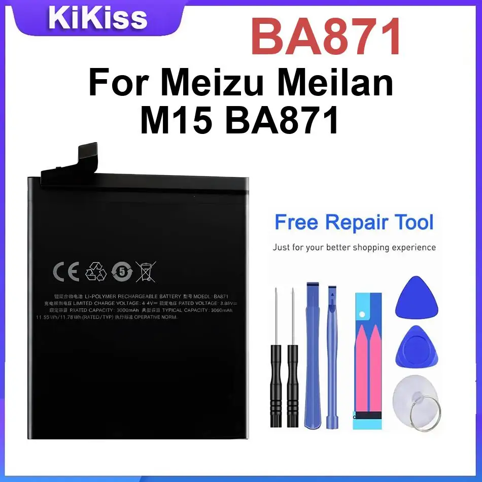 Battery For Meizu meilan note 6 M6 M721Q U20 U10 15 Plus 15+ M891Q M891H 16X 6T m6T M811H M811Q M15 BA871 BU10 BA872 BA811 BA871