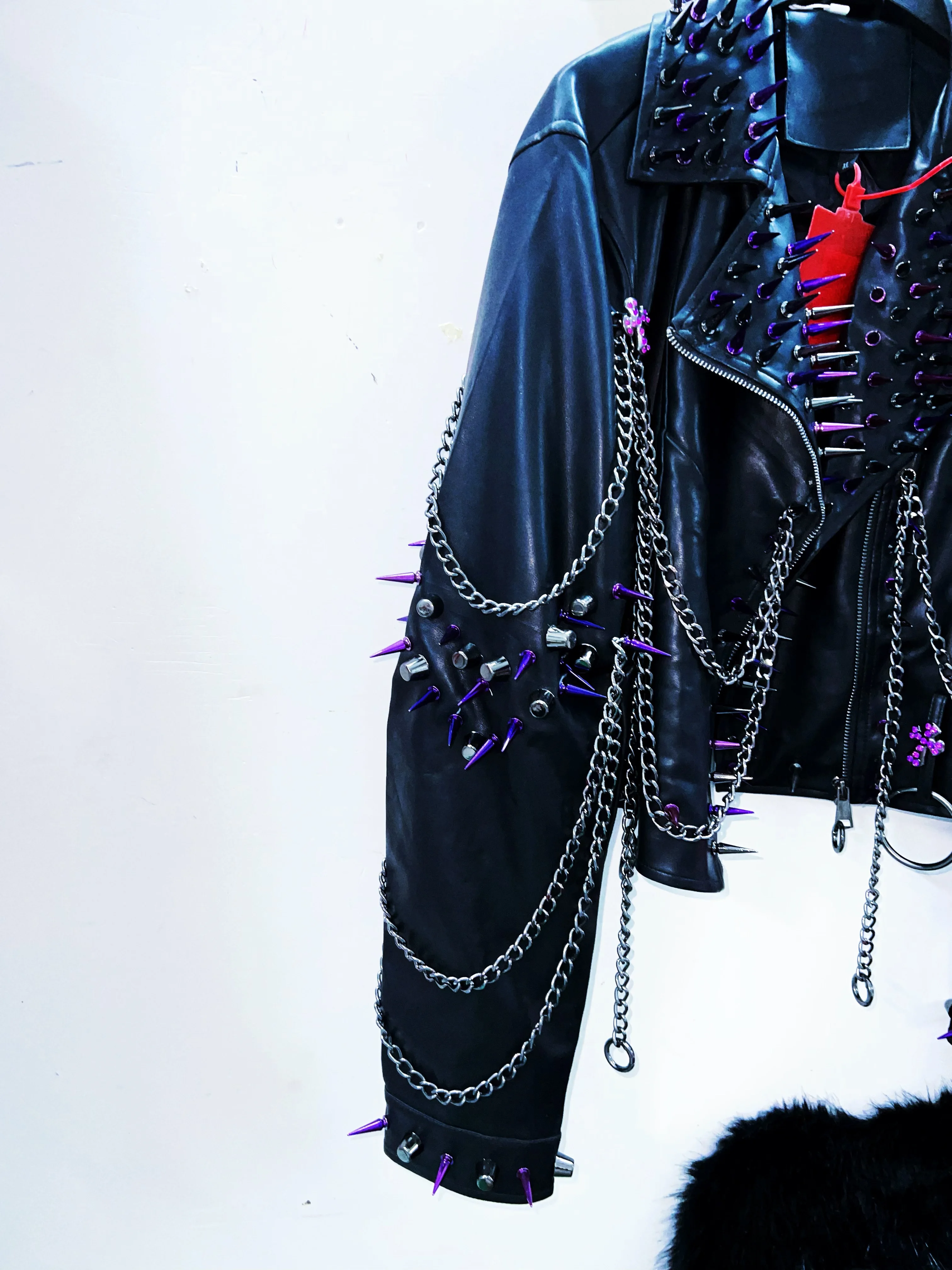 Gothic Leather jacket Punk Leather jacket y2k Leather jacket