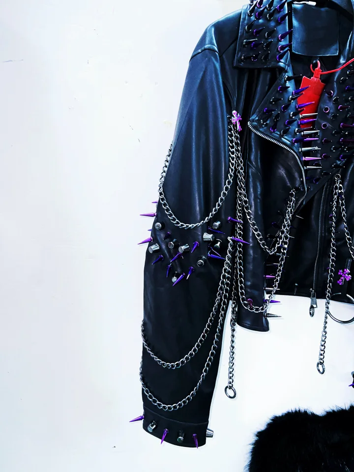 ジャケット・アウター archive grunge real leather jacket punk Gothic Leather jacket Punk Leather jacket y2k Leather jacket