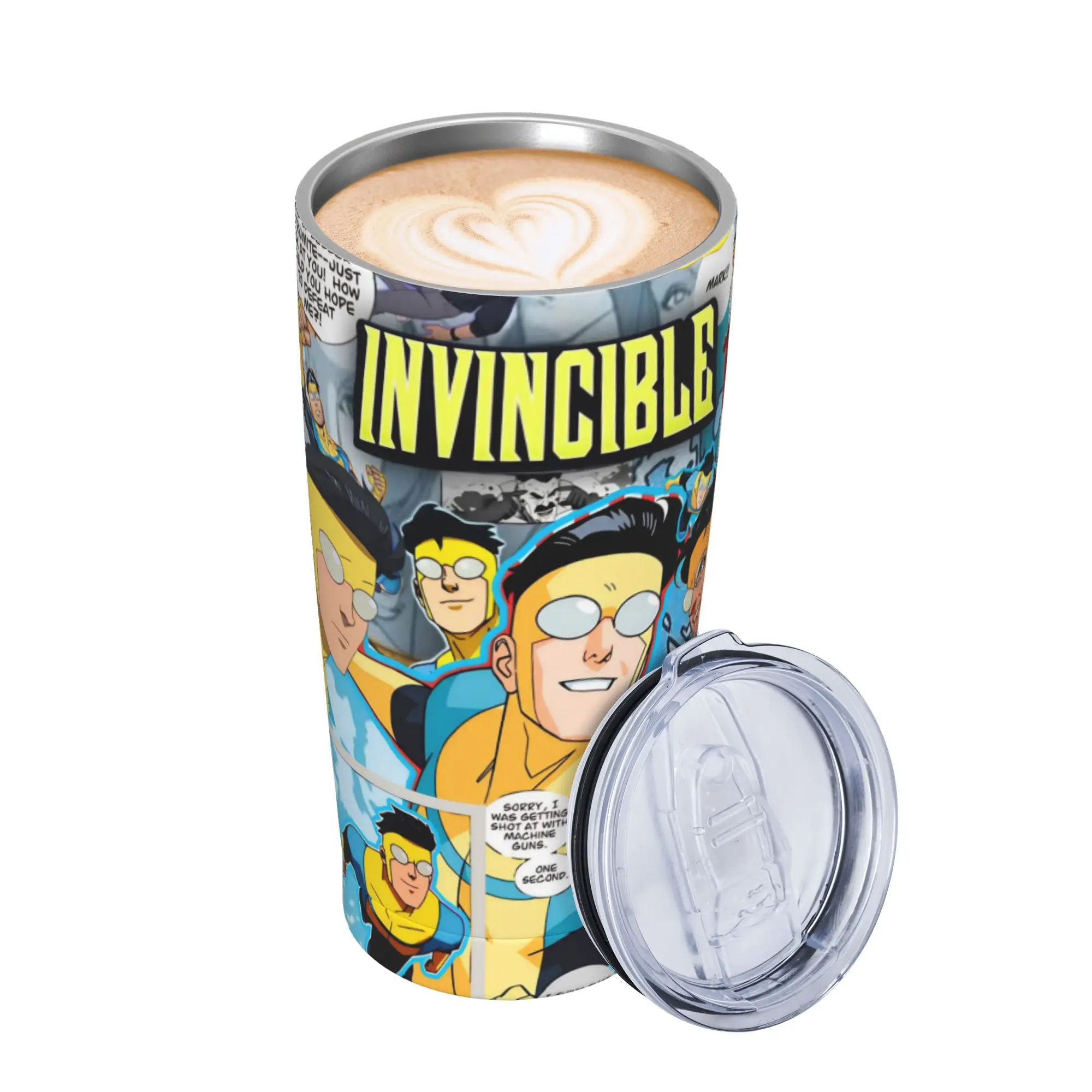 Invincibles Comic Tumbler Vacuum Insulated  Thermal Cup Stainless Steel Smoothie Tea Mug Water Bottle 20oz