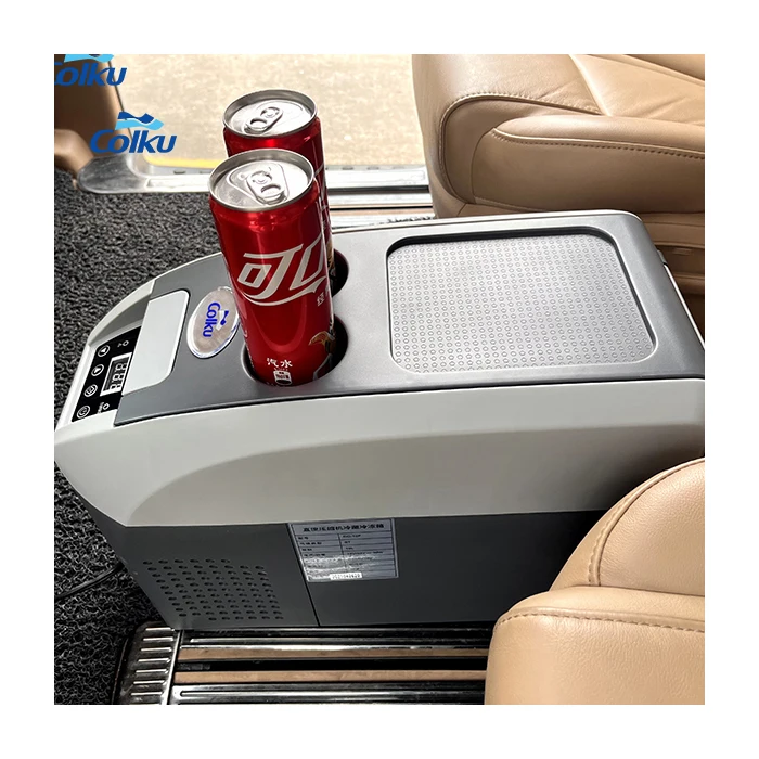 

Factory Price 10L Mini Armrest Freezer 12V 24V Portable Compressor Car Fridge With Shoulder Belt