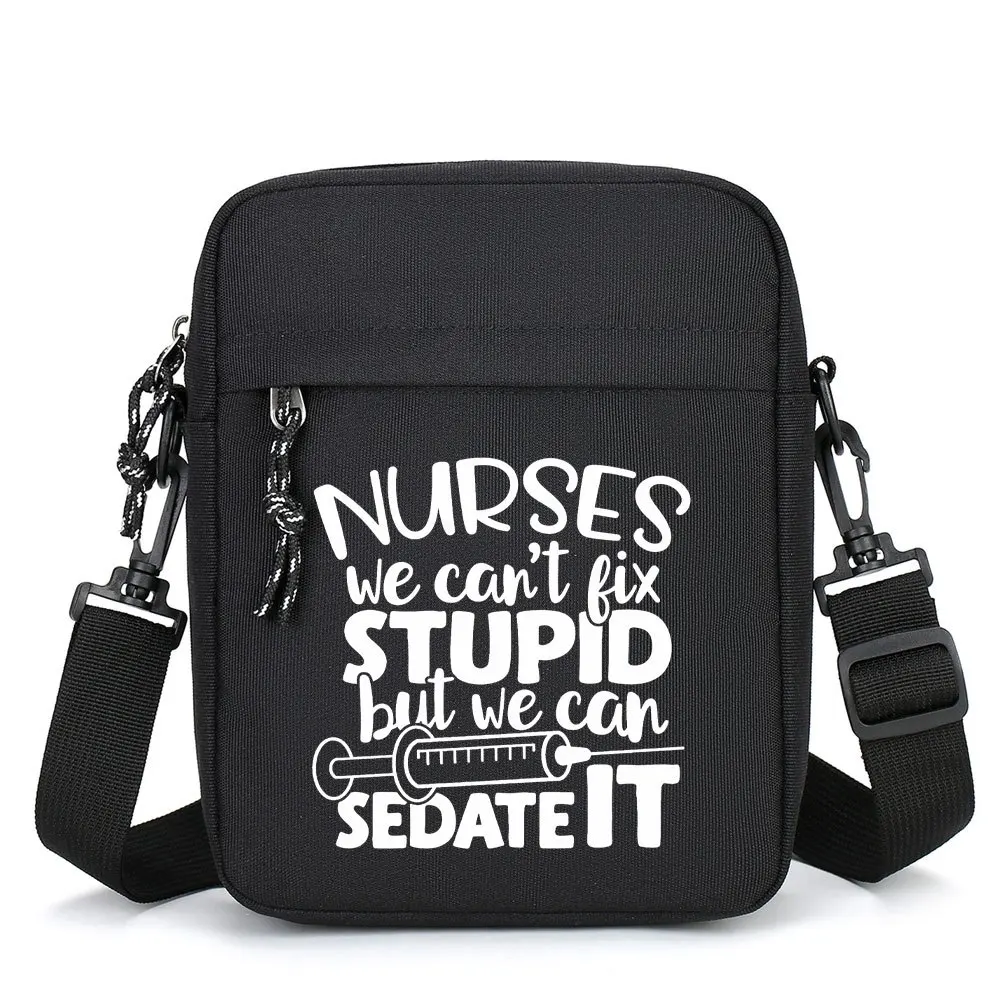 

Unisex Nurse Print Crossbody Bag Stethoscope Caduceus Symbols Large Hands-Free Phone Holder for Nursing Healthcare Daily Gift
