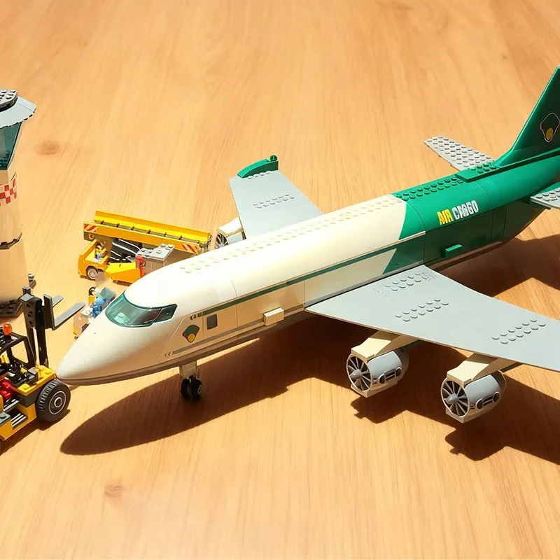 

Совместимые наборы MOC для третьих вечеринок, городская серия, строительные блоки, грузовой аэропорт, пассажирские самолеты, терминальная станция, детские игрушки