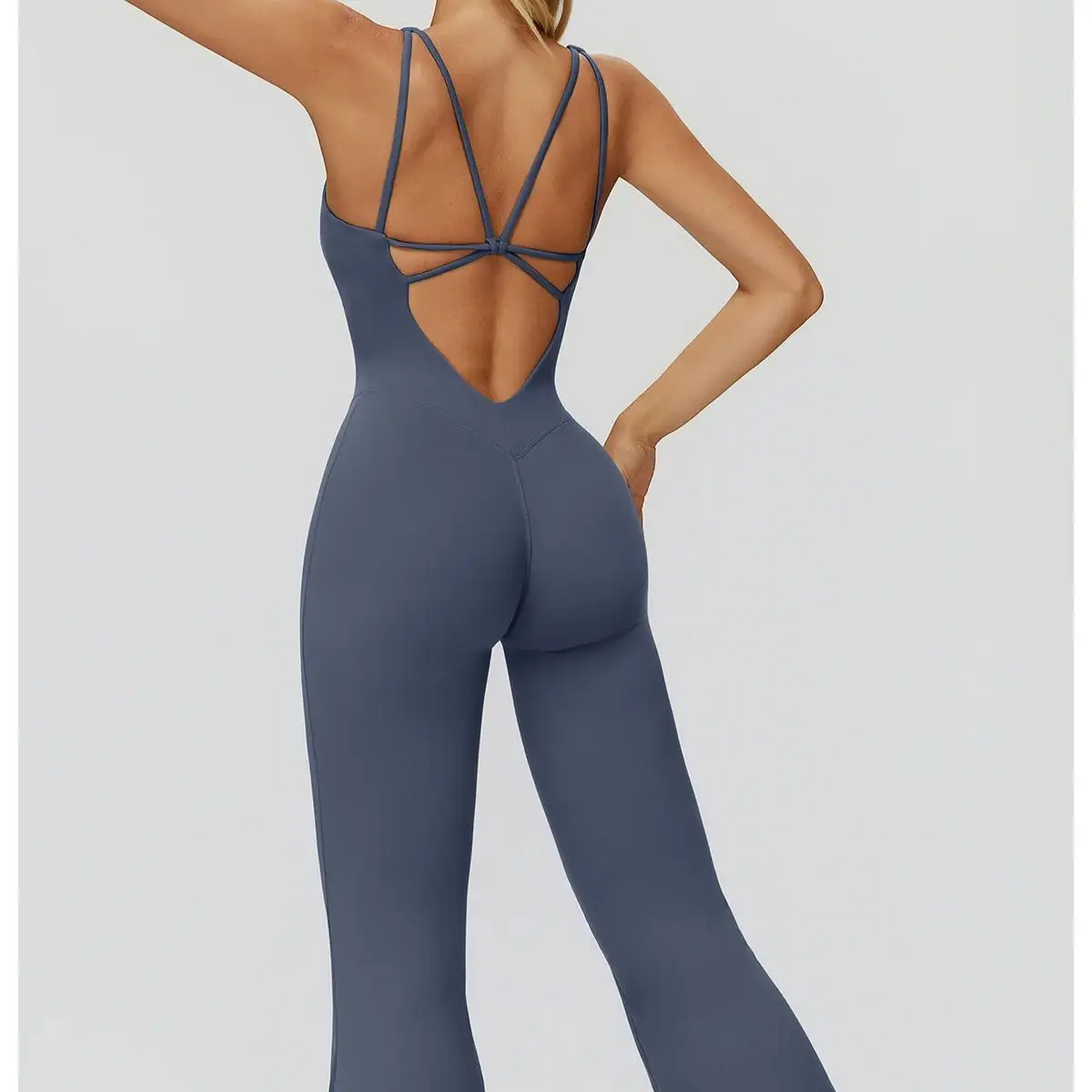 

Комбинезоны Ningyu, женский комплект для йоги, красивый слегка расклешенный комбинезон с широкими штанинами, спортивный костюм для тренировок в тренажерном зале, цельный костюм для бега