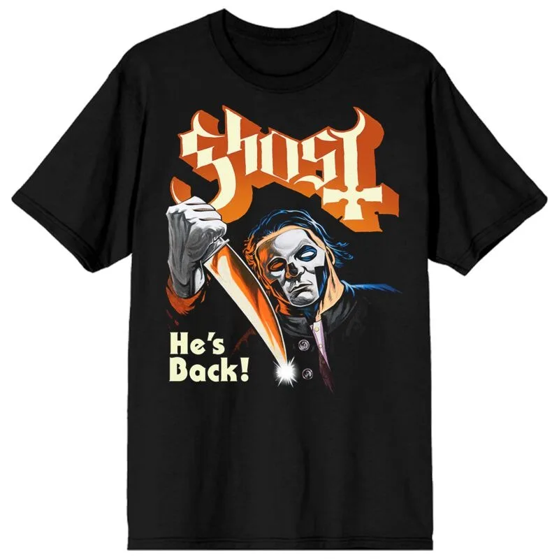 Ghost Vintage Horror Comic Print Baumwoll-T-Shirt für Männer und Frauen, Band, Unisex, lässiges T-Shirt – Detail 2