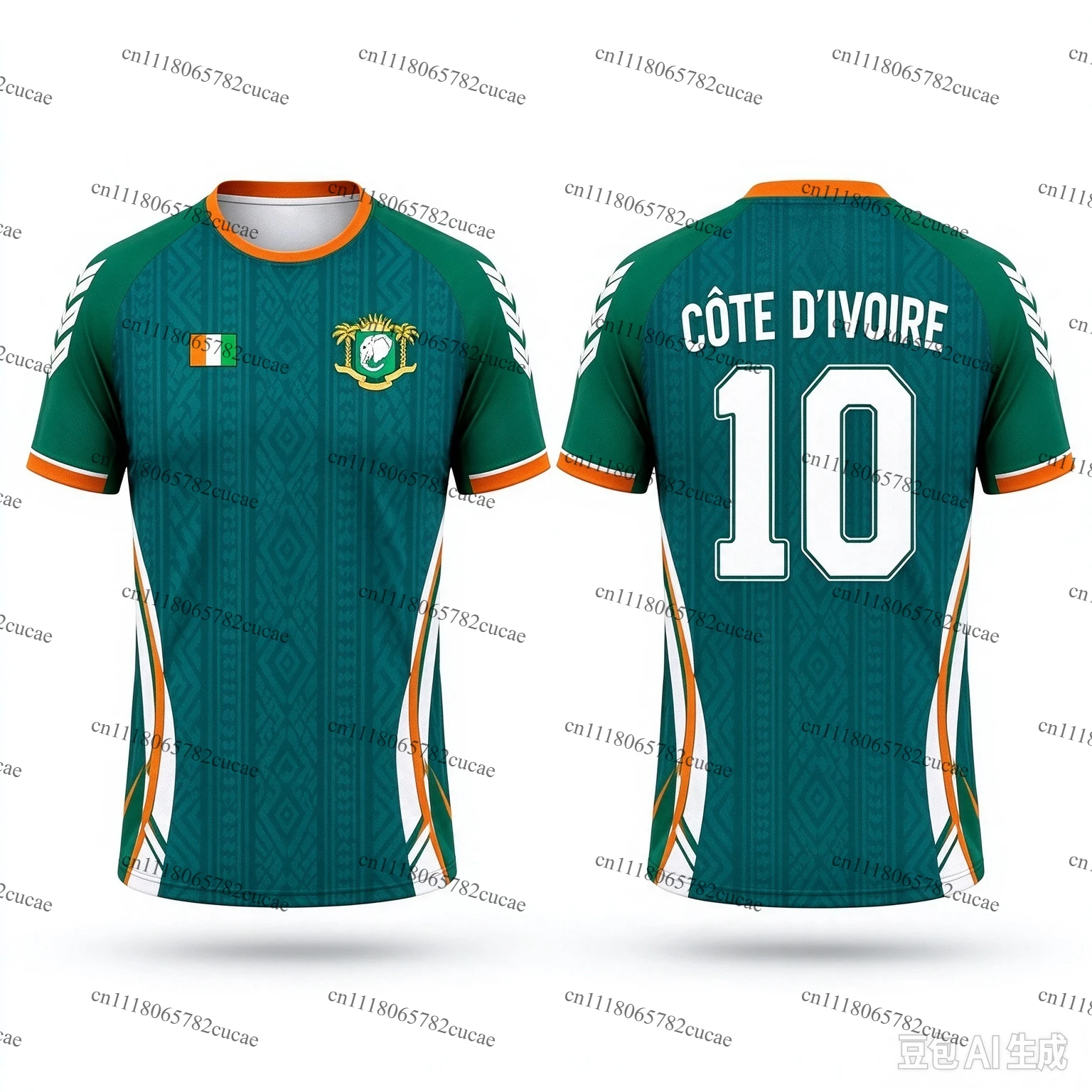 2026 Summer New Design Ivory Coast Flag 3D Sports T-shirt - Breathable - Suitable for Outdoor Sports - Football Jersey