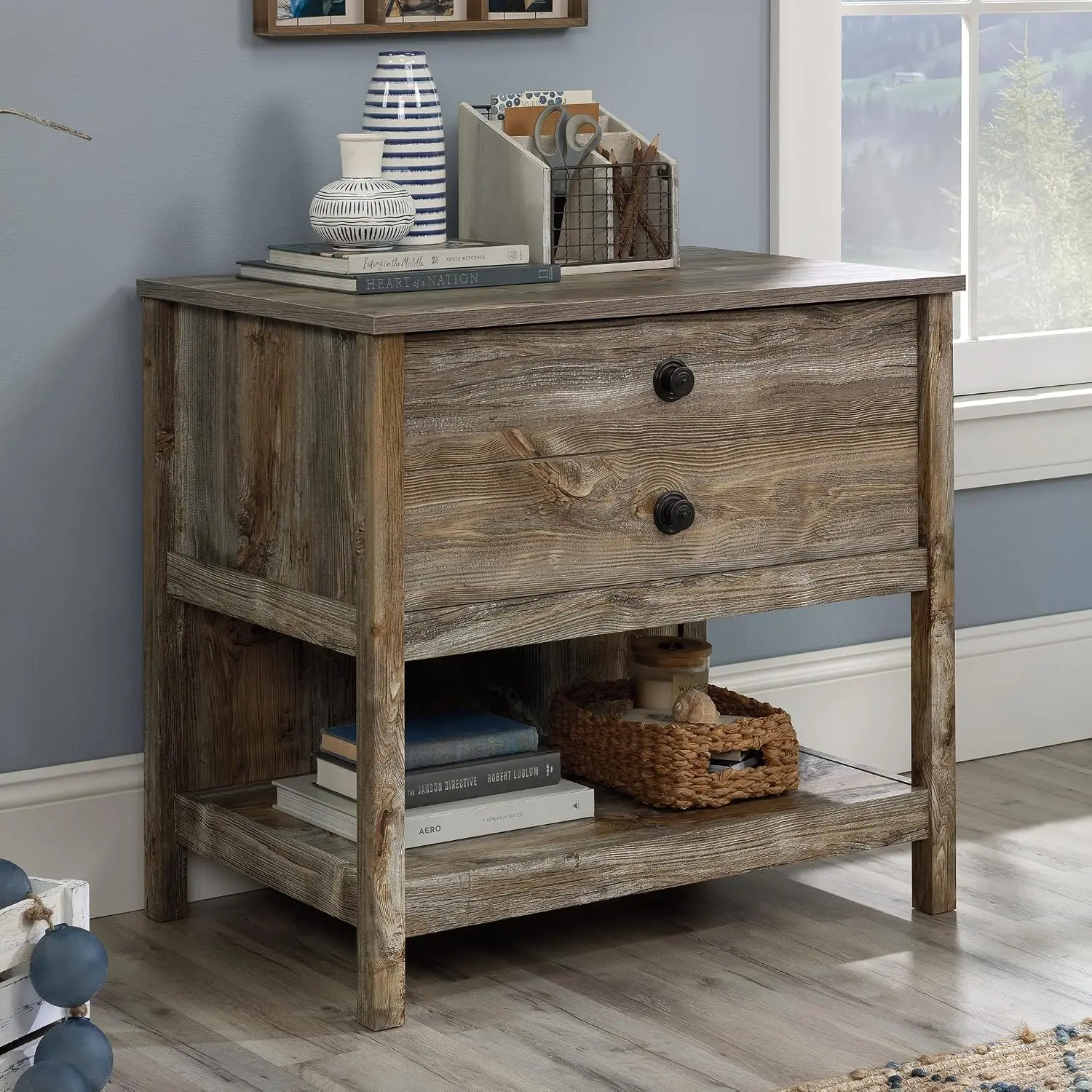 Granite Trace Lateral File, Rustic Cedar Finish